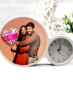 Round Photo Magic Mirror with Clock