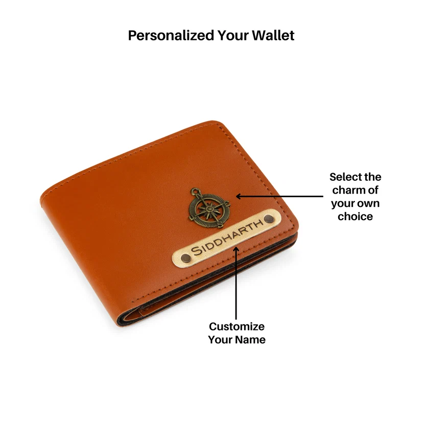 Name Printed Men Wallet With Name & Charm Indian - Image 2