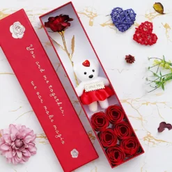 Valentines Day Special Rose And Teddy Combo