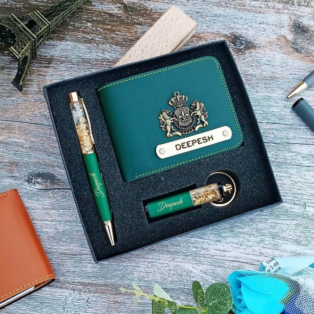 Name Printed Wallet Pen And Key chain Combo